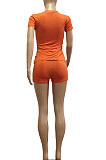Women Letter Casual Short Sleeve Shorts Two-Pieces DY6605