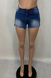 Water Washing Color Matching Jean Shorts XQ1090