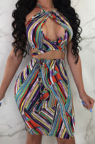 Fashion Women Sexy Hang A Neck Skirts Sets YSH6005