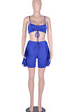 Women Slip Shorts Sets Spring Summer Midriff Backless Sport Two-Pieces WMZ2419