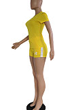 Women Letter Casual Short Sleeve Shorts Two-Pieces DY6605