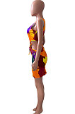 Sexy Women Tie Dye Bind Mini Dress NK224