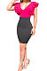 Red Black Spliced Falbala V Neck Mini Dress AB6603