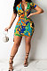 Trendy Printing Totem Personality Side Bind Mini Dress PU6057