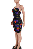 Cute Lips Printed Slip Mini Dress PU6061