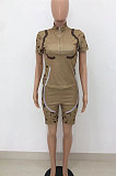 Trendy Camo Positioning Printing Zipper Sport Two-Pieces HT6059