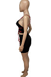 Slip V Neck Bind Sexy Skirts Sets Q786