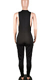 At Home Sexy Collect Waist Pure Color Bodycon Jumpsuits C3047