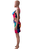 Sexy Women Tie Dye Bind Mini Dress NK224