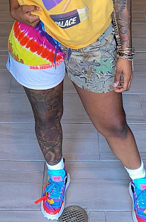 Personlity Joining Together Print Casual Shorts LY011