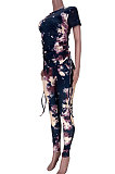 Fashion Casual Women Ruffle Stay Wire Tie Dye Two-Pieces MDF5222