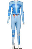 Printing Contrast Color Long Sleeve Sport Fitness Suit Sets SX1735104