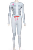 Printing Contrast Color Long Sleeve Sport Fitness Suit Sets SX1735104