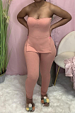 Prue Color Casual Top Open Fork Pit Bar Suit LY007