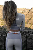 Printing Contrast Color Long Sleeve Sport Fitness Suit Sets SX1735104