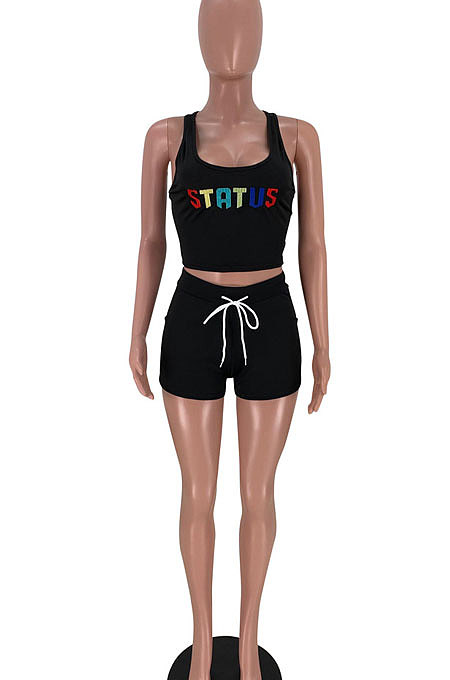 Embroidered Back Hollow Out Sexy Shorts Sets SXS6035