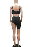 Fashion Casual Pure Color Slip Vest Top Shorts Sets MR2079