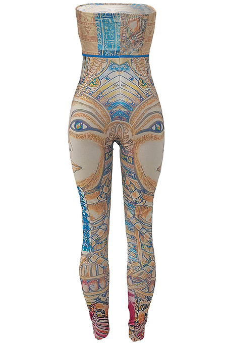 Fashion Casual Cartoon Portraits Positioning Joining Together Sleeveless Boob Tube Top Jumpsuits ALS235
