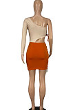 Trendy Women Bind Eyelet Off Shoulder Midriff Spliced Mini Dress CY1318