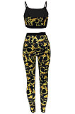 Euramerican Women Sexy Vest Totem Printing Pants Sets ATE5118