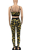 Euramerican Women Sexy Vest Totem Printing Pants Sets ATE5118
