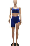 Fashion Casual Pure Color Slip Vest Top Shorts Sets MR2079