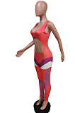 Positioning Print Dew Muscle Sports Jumpsuits F8339