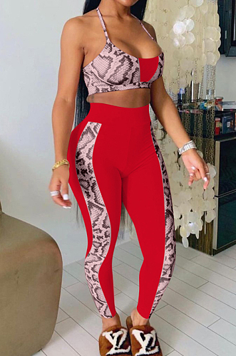 Fashion Sling Boob Tube Top Positioning Print Two-Piece KK8246