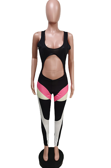 Positioning Print Dew Muscle Sports Jumpsuits F8339