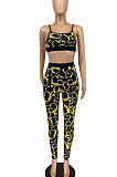 Euramerican Women Sexy Vest Totem Printing Pants Sets ATE5118