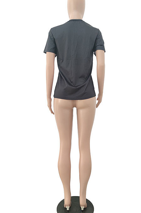 Color Printing Casual Set Head Round Neck T Shirts JP1022