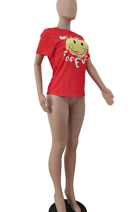 Color Printing Casual Set Head Round Neck T Shirts JP1022