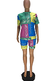 Casual The Positioning Print Shorts T-Shirt Two-Piece WJ5202