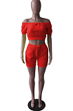A Wock Shoulder Bind Prue Color Sports Shorts Two-Piece QL6020