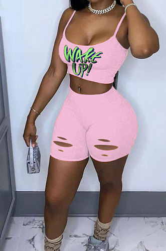Printing Firing Letter Casual Sport Shorts Sets ABL4014