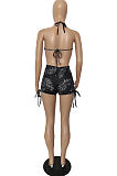 Sexy Bind Sleeveless Off Shoulder Two-Piece QL6025
