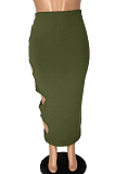 Prue Color Hole Hole Sexy Package Hip Long Dress WJ5203