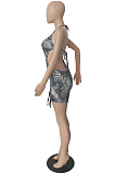 Sexy Leopard Print Hang A Neck Off Shoulder Dresses QL6024
