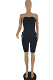 Fashion Casual Fold Bind Jumpsuit Shorts SQ946