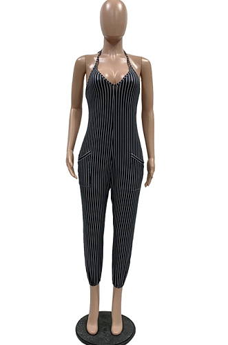 Casual Stripe Sling Sexy Jumpsuits QL6005 