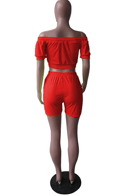 A Wock Shoulder Bind Prue Color Sports Shorts Two-Piece QL6020