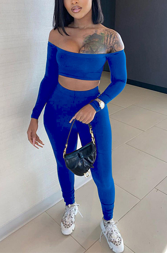 Prue Color A Word Shoulder Even The Sleeve Bood Tude Top Sports Two-Piece TRS1118
