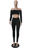Prue Color A Word Shoulder Even The Sleeve Bood Tude Top Sports Two-Piece TRS1118