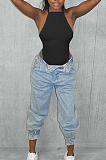 Sexy Off Shoulder Cultivate One's Morality Sling Prue Color Jumpsuit SYY8053