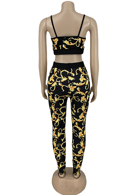Fashion Print Sports Casual Sling Two-Piece ZNN9039