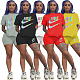Plain Logo Print Shorts Sets