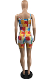 Fashion Personaling Joining Together Print Sling Jumpsuit SYY8052
