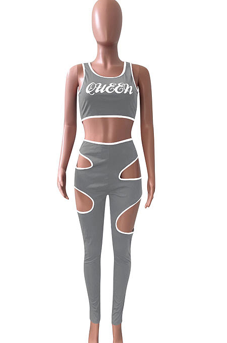 Offset Printing Package Edge Sport Casual Pants Sets NK220