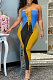 Fshion Casual Positioning Print Spliced Boob Tube Top Bind Jumpsuits HHM6505