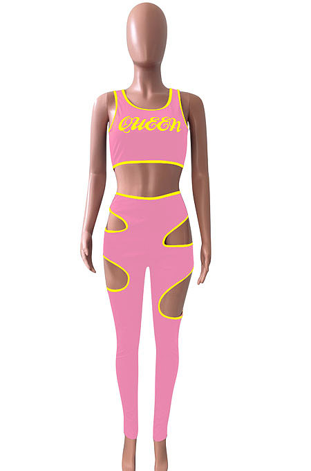 Offset Printing Package Edge Sport Casual Pants Sets NK220
